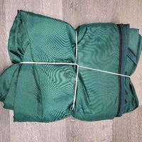 Closed Front Nylon Stable Sheet, 2 legs *gc, frayed/undone shoulder lining, shrunk, puckers, mnr hair, rubs, pills, cracked/torn leather
