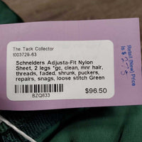 Nylon Sheet, 2 legs *gc, clean, mnr hair, threads, faded, shrunk, puckers, repairs, snags, loose stitch