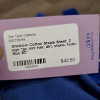 Cotton Stable Sheet, 2 legs *gc, mnr hair, dirt, stains, faded