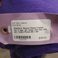 Square Fleece Cooler, tail, 0 legs *gc, holes, mnr hair, pills, dirt, faded
