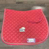 Quilt Jumper Saddle Pad 1x piping *gc, undone stitching, stains, dingy, pilly, v. faded, holey edges, rubs, mnr hair
