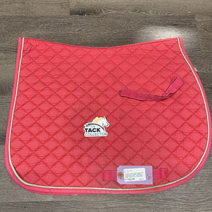 Quilt Jumper Saddle Pad 1x piping *gc, undone stitching, stains, dingy, pilly, v. faded, holey edges, rubs, mnr hair