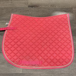 Quilt Jumper Saddle Pad 1x piping *gc, undone stitching, stains, dingy, pilly, v. faded, holey edges, rubs, mnr hair