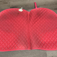 Quilt Jumper Saddle Pad 1x piping *gc, undone stitching, stains, dingy, pilly, v. faded, holey edges, rubs, mnr hair
