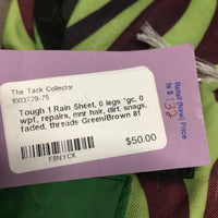 Rain Sheet, 0 legs *gc, 0 wpf, repairs, mnr hair, dirt, snags, faded, threads
