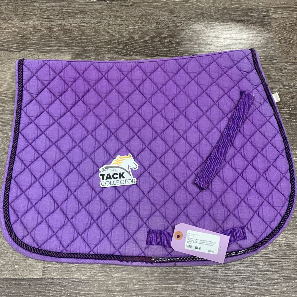 Quilt Jumper Saddle Pad, 1x piping *gc, v. faded, v. rubbed, stains, dirt?, threads, pills