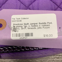 Quilt Jumper Saddle Pad, 1x piping *gc, v. faded, v. rubbed, stains, dirt?, threads, pills
