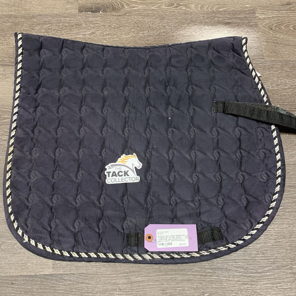 Quilt Jumper Saddle Pad 1x piping *gc, mnr dirt, faded, v. rubbed, hair, pills, threads, mnr stains, puckers