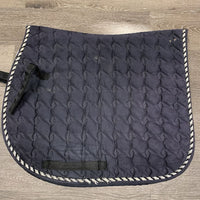 Quilt Jumper Saddle Pad 1x piping *gc, mnr dirt, faded, v. rubbed, hair, pills, threads, mnr stains, puckers
