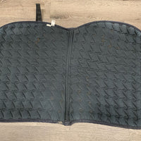 Quilt Jumper Saddle Pad 1x piping *gc, mnr dirt, faded, v. rubbed, hair, pills, threads, mnr stains, puckers
