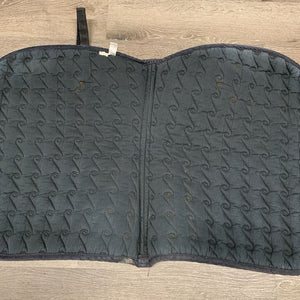 Quilt Jumper Saddle Pad 1x piping *gc, mnr dirt, faded, v. rubbed, hair, pills, threads, mnr stains, puckers