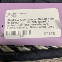 Quilt Jumper Saddle Pad 1x piping *gc, mnr dirt, faded, v. rubbed, hair, pills, threads, mnr stains, puckers