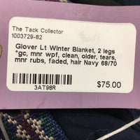 Lt Winter Blanket, 2 legs *gc, mnr wpf, clean, older, tears, mnr rubs, faded, hair
