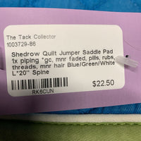 Quilt Jumper Saddle Pad 1x piping *gc, mnr faded, pills, rubs, threads, mnr hair
