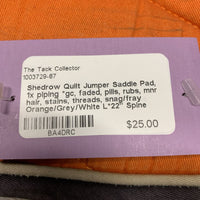 Quilt Jumper Saddle Pad, 1x piping *gc, faded, pills, rubs, mnr hair, stains, threads, snag/fray