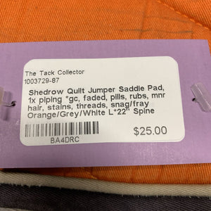 Quilt Jumper Saddle Pad, 1x piping *gc, faded, pills, rubs, mnr hair, stains, threads, snag/fray