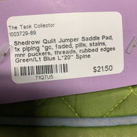 Quilt Jumper Saddle Pad, 1x piping *gc, faded, pills, stains, mnr puckers, threads, rubbed edges
