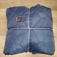 Quilt Pagoda Stable Blanket, 0 legs *gc, mnr hair, dirt, tears, snags, rubs, frays, threads, rust
