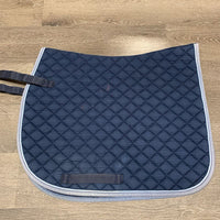 Quilt Jumper Saddle Pad, 1x piping *gc, pills, faded, rubs, mnr stains, hair, puckers