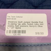 Quilt Jumper Saddle Pad, 1x piping *gc, pills, faded, rubs, mnr stains, hair, puckers
