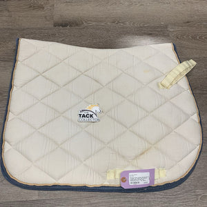 Quilt Jumper Saddle Pad 1x piping *gc, dingy, pills, puckers, faded, stains, mnr hair, dirt