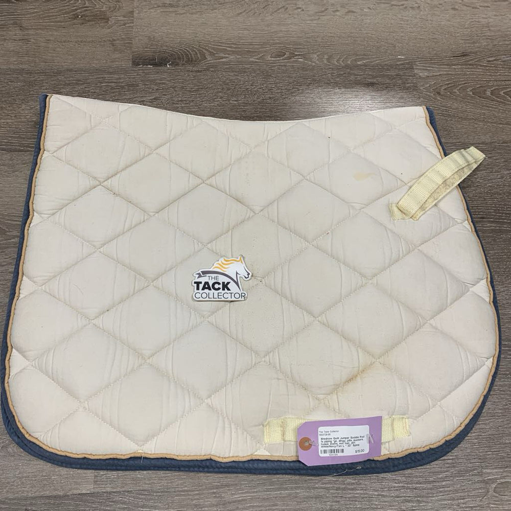 Quilt Jumper Saddle Pad 1x piping *gc, dingy, pills, puckers, faded, stains, mnr hair, dirt