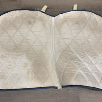 Quilt Jumper Saddle Pad 1x piping *gc, dingy, pills, puckers, faded, stains, mnr hair, dirt