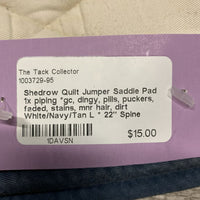 Quilt Jumper Saddle Pad 1x piping *gc, dingy, pills, puckers, faded, stains, mnr hair, dirt
