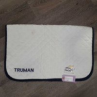 Quilt Baby Saddle Pad, embroidery *gc, stained/dingy, pills, threads
