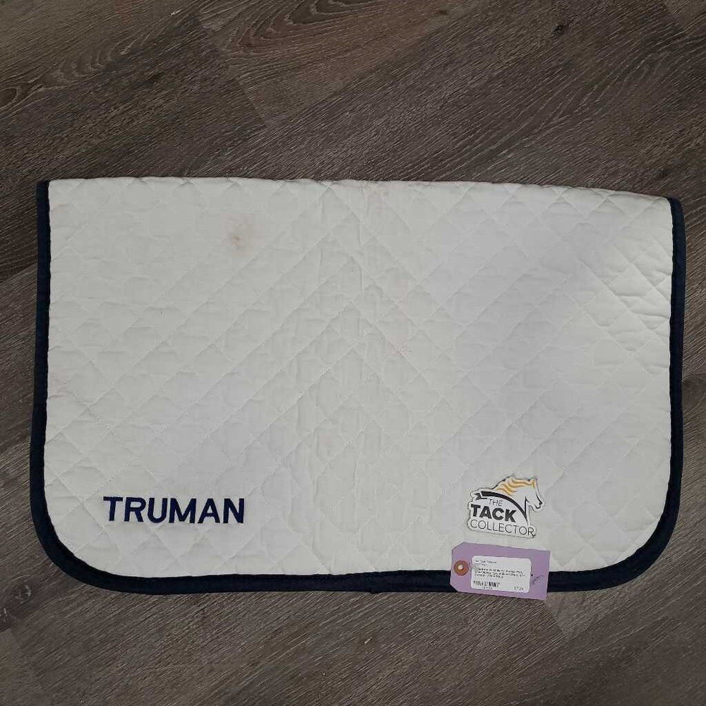 Quilt Baby Saddle Pad, embroidery *gc, stained/dingy, pills, threads