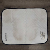 Quilt Baby Saddle Pad, embroidery *gc, stained/dingy, pills, threads
