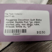 Quilt Baby Jumper Saddle Pad *gc, clean, stained, pilly, mnr dingy, rubs, threads

