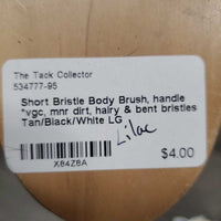 Short Bristle Body Brush, handle *vgc, mnr dirt, hairy & bent bristles