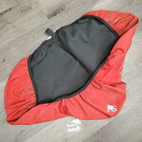 Cotton Saddle Cover, Fleece Lined *gc, v.stained, dirty & hairy
