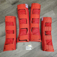 Hvy Cordura Front & Hind Shipping Boots, Fleece Lined *vgc/xc, clean, older, rubs, frays, curled corners