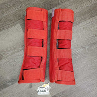 Hvy Cordura Front & Hind Shipping Boots, Fleece Lined *vgc/xc, clean, older, rubs, frays, curled corners
