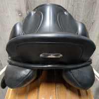 18" *W 6" Zaldi Platinum Dressage Saddle, XL Front Exterior Block, Wool Flocking, Rear Gusset Panels, Padded Seat, Flaps: 17"L x 10"W Serial # 201 426 18 32
