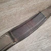 VINTAGE Tri Fold Leather Girth *gc/fair, clean, cracks, rubs, torn edges, faded
