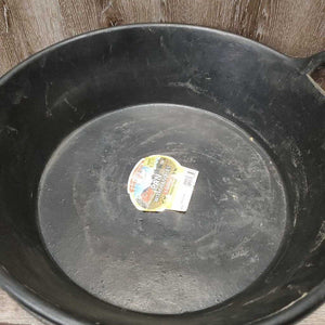 Rubber Feed Bin, 2 handles, label *xc/like new, dusty