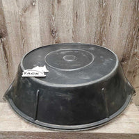 Rubber Feed Bin, 2 handles, label *xc/like new, dusty
