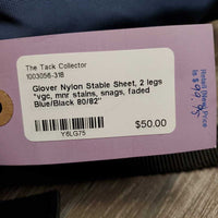 Nylon Stable Sheet, 2 legs *vgc, mnr stains, snags, faded
