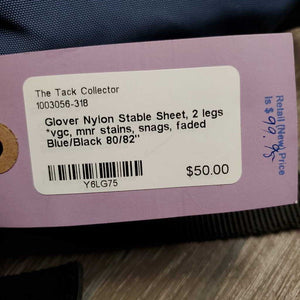Nylon Stable Sheet, 2 legs *vgc, mnr stains, snags, faded