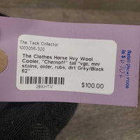 Hvy Wool Cooler, "Chernoff" tail *vgc, mnr stains, older, rubs, dirt
