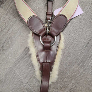 Elastic Breastplate, Snaps, Running Martingale attach *vgc, clean, stained elastic, rubs, creases, xholes, oxidized buckles