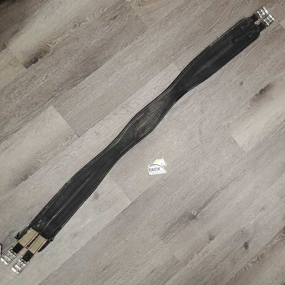 Padded Neoprene Nylon Girth, 1x els *fair, v.rubbed, frayed & holey edges, clean, hairy seams stretched & torn elastic