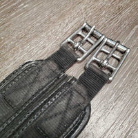 Padded Neoprene Nylon Girth, 1x els *fair, v.rubbed, frayed & holey edges, clean, hairy seams stretched & torn elastic