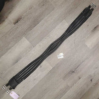 Padded Neoprene Nylon Girth, 1x els *fair, v.rubbed, frayed & holey edges, clean, hairy seams stretched & torn elastic