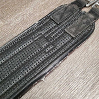Padded Neoprene Nylon Girth, 1x els *fair, v.rubbed, frayed & holey edges, clean, hairy seams stretched & torn elastic