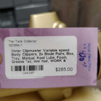 Body Clippers, 2x Blade Pairs, Box, Tray, Manual, Kool Lube, Foam, Grease *xc, mnr hair, WORK & SOUND GREAT, older?, rust

