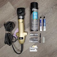 Body Clippers, 2x's Blade Pairs, Box, Tray, Manual, Kool Lube, Foam, Grease *xc, mnr hair & rust, WORK & SOUND GREAT, older?
